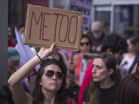 LOS ANGELES, CA - NOVEMBER 12: Demonstrators participate in the #MeToo Survivors's March in response to several high-profile sexual harassment scandals on November 12, 2017 in Los Angeles, California. The protest was organized by Tarana Burke, who created the viral hashtag #MeToo after reports of alleged sexual abuse and sexual harassment by the now disgraced former movie mogul, Harvey Weinstein.