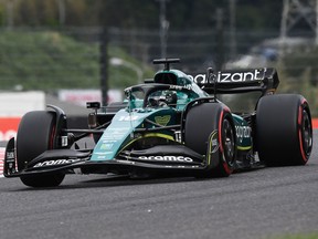 Aston Martin's driver Lance Stroll of Montreal  takes part in the qualifying session ahead of the Formula One Japanese Grand Prix at Suzuka on Saturday, Oct. 8, 2022.