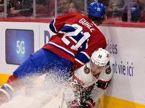 Kaiden Guhle averaged 19:44 of ice time through his first three NHL games, ranking second among Canadiens defencemen behind David Savard (23:36).