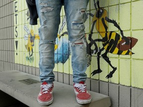 A high school student poses wearing ripped jeans. Researchers looked into whether wearing clothes reduces exposure to phthalates, compounds that are of concern because of their possible carcinogenic and endocrine disruptive effects, causing Joe Schwarcz to wonder whether ripped jeans might be a health hazard.