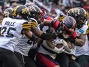 The Hamilton Tiger-Cats struggled to contain the Alouettes as they chased back Walter Fletcher, 25, in the second half of the CFL Eastern Conference Semifinals at Molson Stadium in Montreal on Sunday, November 6, 2022. Alouette beat the Tigers his Cats 28-17. . 