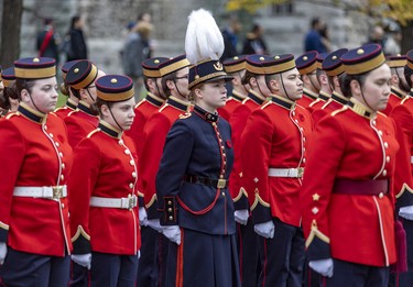 Cadets from the Royal Military College in St-Jean take part in Remembrance Day ceremony in Montreal on Friday, Nov. 11, 2022.