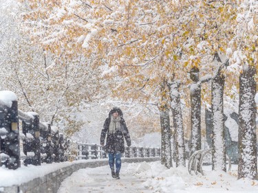 Kyra Goerz went for a walk in snowy Old Montreal on Nov. 16, 2022. It's her last day in Canada before returning home to Germany.