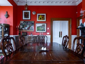 The dining room of Braemar, a historic house on Le Boulevard in Westmount.
