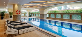 Wellness options at Sherwood Suites include a covered outdoor pool.