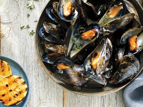Grilled lemon and prosecco mussels come from the book Canada’s Food Island, a tribute to P.E.I. cooking.