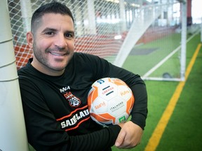 Rocco Placentino, technical director of the CS St-Laurent club on the field at the Centre sportif Ville St-Laurent on November 23, 2022, prior to his departure for Qatar on Friday.