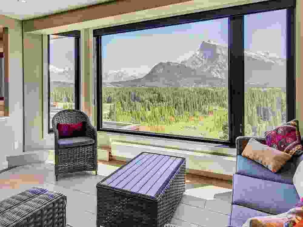 A room with a view: Juniper Hotel looks out on the Rocky Mountains.