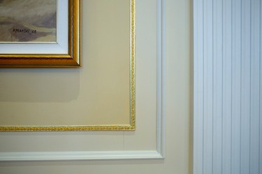 A detail of the trim and mouldings in the living room of the completely renovated Braemar home in Westmount on Dec. 13, 2014.