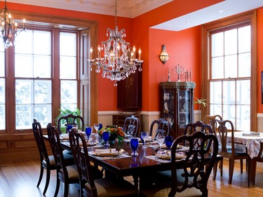 The dining room in the completely renovated Braemar home in Westmount on Dec. 13, 2014.