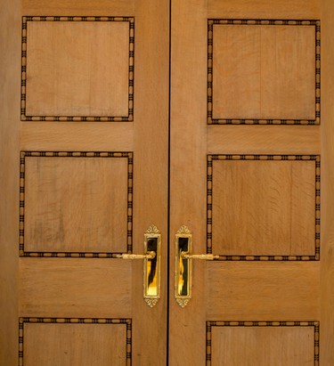 A detail of the custom made doors on the main floor of the completely renovated Braemar home in Westmount on Dec. 13, 2014.