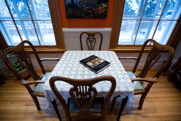 A smaller table for four located next to the windows is featured in the dining room of the completely renovated Braemar home in Westmount on Dec. 13, 2014.