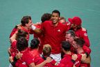 Canada to play South Korea this weekend in Davis Cup action in Montreal 2 Félix Auger-Aliassime of Montreal celebrates with Canadian team after winning Davis Cup 2022 final singles match between Australia and Canada on Sunday, Nov. 27 in Malaga, Spain.