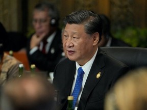 Chinese President Xi Jinping speaks during the G20 leaders summit in Nusa Dua, Bali, Indonesia, Tuesday, Nov. 15, 2022. Dita Alangkara/Pool via REUTERS