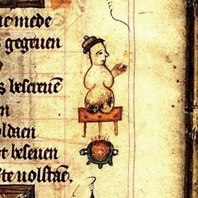 This image in the margins of 1380’s Book of Hours is believed to be the first depiction of a snowperson.