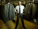 Alvin Segal, former owner, chairman and CEO of Peerless Clothing, poses in their factory in Montreal in 2002.