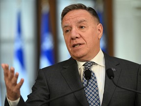 An online survey conducted Nov. 4-6 shows François Legault's CAQ polling at 36 per cent, five points down from its election result of 41 per cent.