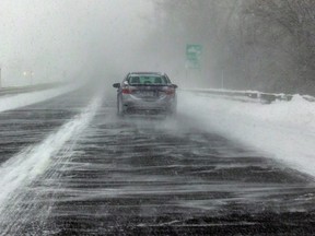 Strong winds are forecast for Friday morning, making visibility difficult on roads and highways because of snow squalls.