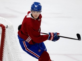 Justin Barron during the final practice of the Montreal Canadiens' rookie camp on Tuesday, September 20, 2022.