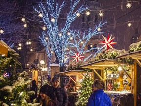 Quebec City's German Christmas market is on five sites in 2022, including a new one on Dufferin Terrace around the statue of Champlain near the Château Frontenac.
