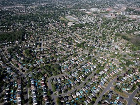 A residential development in the Montreal suburb of Longueuil is seen in an aerial view in Montreal on Thursday July 19, 2018. "Energy and resources are used more efficiently in ... green, compact, livable cities, that are more walkable than their sprawled suburban counterparts," Ursula Eicker writes.