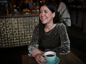 Catherine Fournier, mayor of Longueuil, in a Vieux-Longueuil café.
