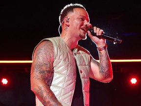 Kane Brown performs for the 2022 MTV VMAs broadcast.