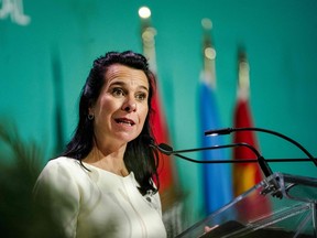 Montreal Mayor Valérie Plante speaks during the opening ceremony of the United Nations Biodiversity Conference (COP15) at Plenary Hall of the Palais des congrès on Dec. 6, 2022