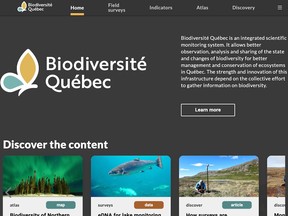 Biodiversité Québec's new website.