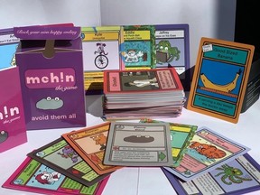 The cards in Meh!n include original drawings from Rose Goldman, and are based on experiences she and Natasha Westgrove had while dating.