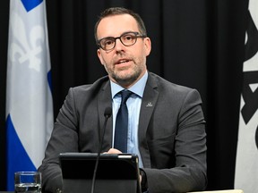 Quebec's anti-corruption unit (UPAC) commissioner Frederick Gaudreau unveils his annual report, Tuesday, Dec. 20, 2022  in Quebec City.