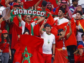 Soccer Football - FIFA World Cup Qatar 2022 - Semi Final - France v Morocco - Al Bayt Stadium, Al Khor, Qatar - December 14, 2022 Morocco fans inside the stadium before the match REUTERS/Molly Darlington