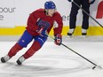 Laval Rocket forward Rem Pitlick during practice in Laval on Jan. 16, 2023.