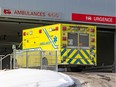 An ambulance enters a Montreal emergency department.