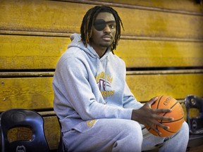Concordia Stingers basketball player Jaheem Joseph before a game at the Loyola campus in Montreal on Jan. 19, 2023.