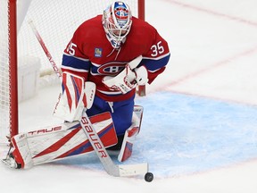 Canadiens goaltender Sam Montembeault, 26, is having a breakthrough season.