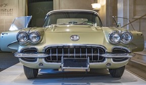 The 1958 Fancy Free Corvette on display at the Montreal Museum of Fine Arts is on loan from German collector Jürgen Reimer.