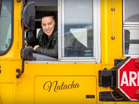 Natacha Charette always wanted to drive a school bus. Five years ago, she got up the courage to do the training and she's never looked back.
