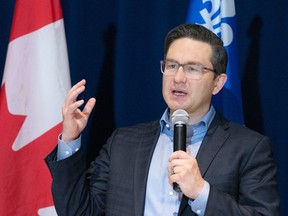 Federal Conservative Party leader Pierre Poilievre speaks at an adult education centre as he starts his tour of Quebec, Monday, January 16, 2023 in Montreal. THE CANADIAN PRESS/Ryan Remiorz