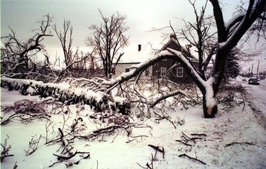 The damage done in Hemmingford, in the Eastern Townships, on Jan. 16, 1998.