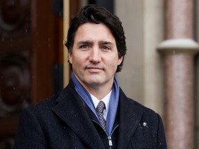 Canada's Prime Minister Justin Trudeau looks on as he meets with Japan's Prime Minister Fumio Kishida (not pictured) in Ottawa, Ontario, Canada January 12, 2023.