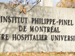 An exterior view of the Philippe-Pinel Institute, a psychiatric hospital in Montreal.