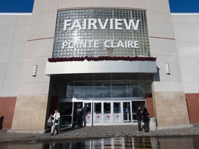 An entrance to the Fairview Pointe-Claire shopping centre.