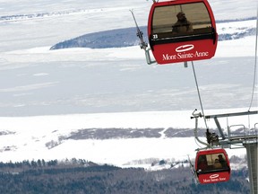 Gondolas at Mont-Sainte-Anne ski resort.