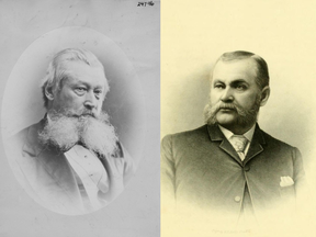 Jean-Louis Beaudry, left, in a William Notman Studio photo dated 1876, served 10 terms as Montreal mayor. Younger brother Prudent Beaudry, in a photo dated 1884, served one term in Los Angeles.