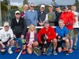 The T-Town All-Stars meet for their bi-weekly tennis match at the Tsawwassen Tennis Club in Delta.