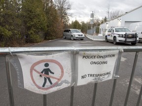 The end of Roxham Rd., where thousands of asylum seekers have crossed, is seen Friday, March 20, 2020 in Hemmingford, Que.