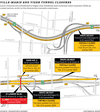 Map of Ville-Marie tunnel with closures noted