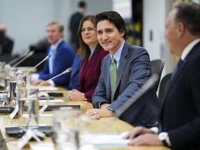 Prime Minister Justin Trudeau meets with Canada's premiers in Ottawa on Feb. 7, 2023.