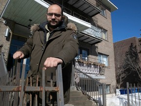 Rami Wassouf at his apartment building in Laval. “It might be the trauma speaking,” he says, but there are days when he and his fiancée question why they left Syria in the first place.